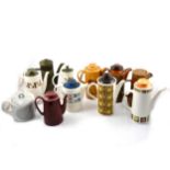 Collection of eleven retro vintage coffee pots