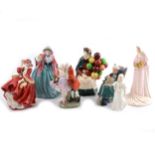 Seven Doulton figures, including 'The Perfect Pair' HN412.