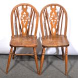 A pair of child's elm and beech Windsor chairs,