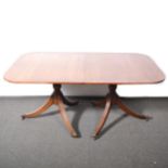 Mahogany twin pedestal dining table,