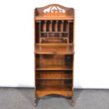 Edwardian oak secretaire,