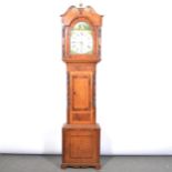 Oak and mahogany longcase clock, signed James Northwood, Newport