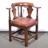 Georgian oak corner chair