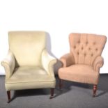 Two Victorian/ Edwardian easy chairs