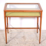 Edwardian pale mahogany table vitrine,