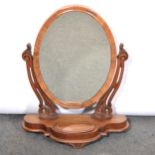 Victorian mahogany toilet mirror