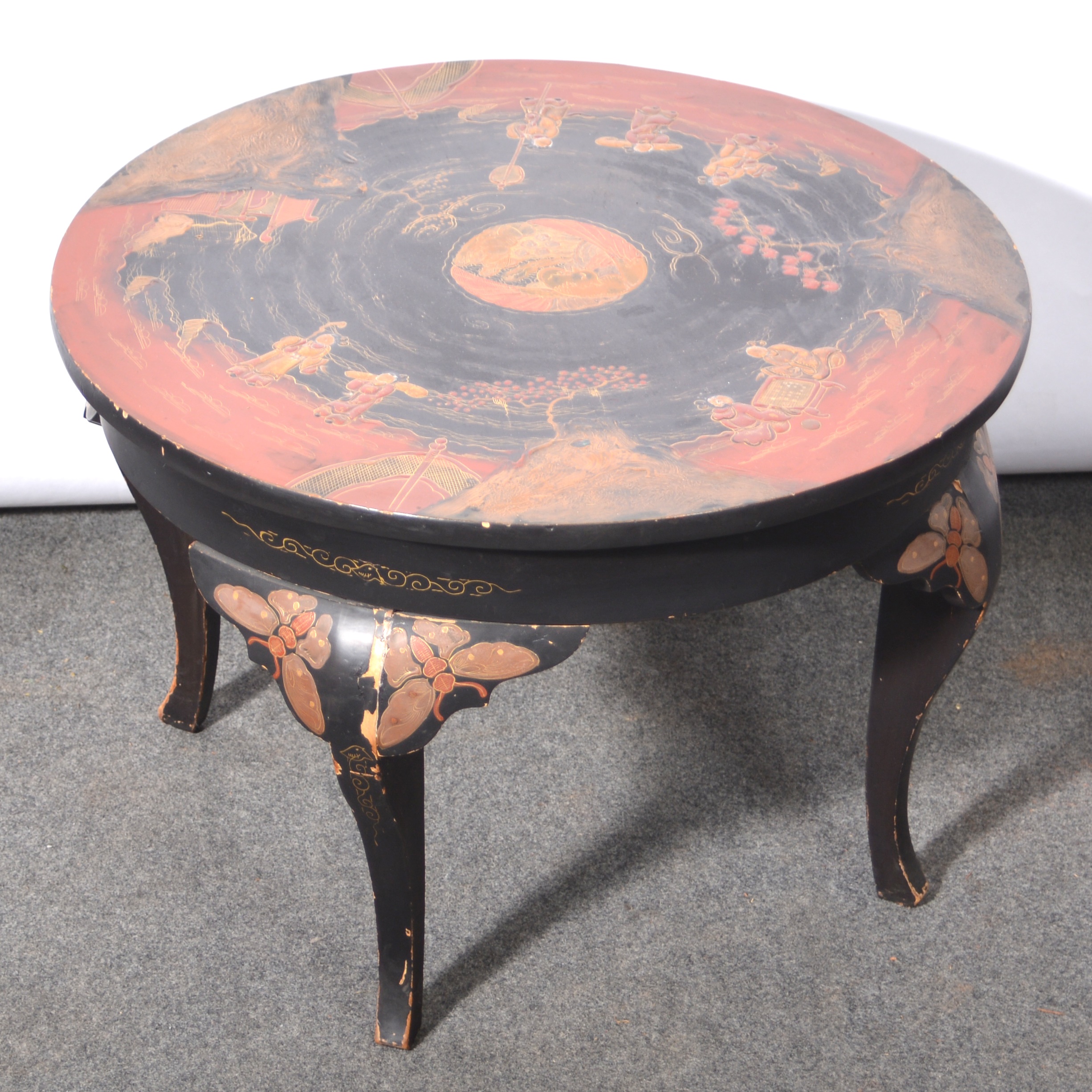 Chinese lacquered coffee table, - Image 2 of 2