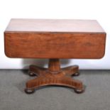 Victorian mahogany pedestal Pembroke table