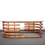 Bamboo coffee table, glass top