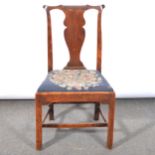 George III countrymade oak and elm dining chair.