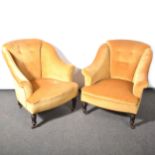 Pair of late Victorian easy chairs,