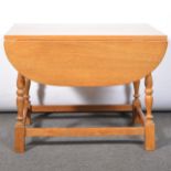 Oak drop leaf occasional table