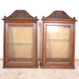 Pair of Victorian walnut wall cabinets,