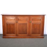 Edwardian mahogany three door bookcase,