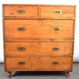 Victorian teak campaign chest,