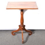 Victorian satin walnut pedestal table,