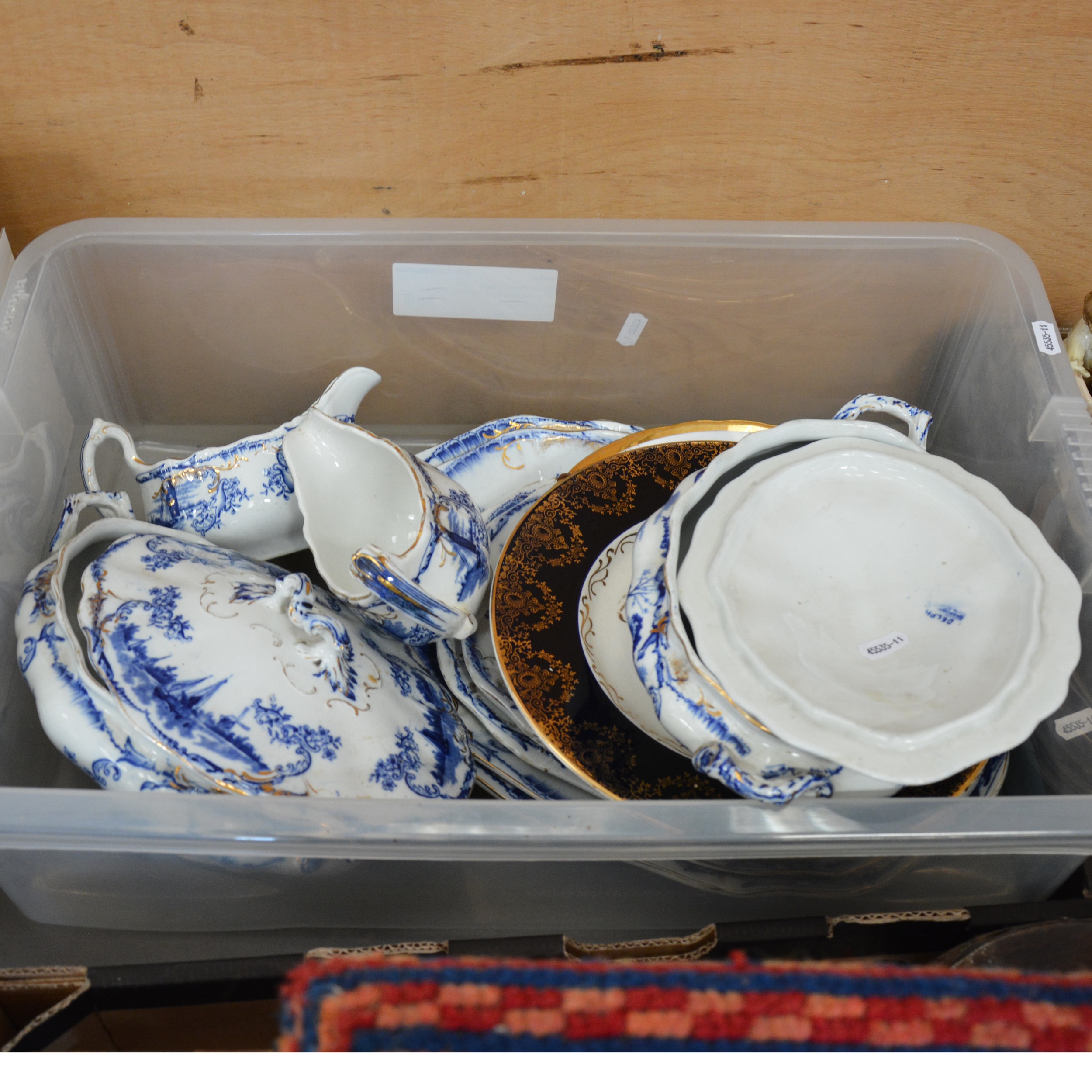 Blue and white meat platters, Masons 'Mandalay' dish, Delph tableware etc. - Image 2 of 5