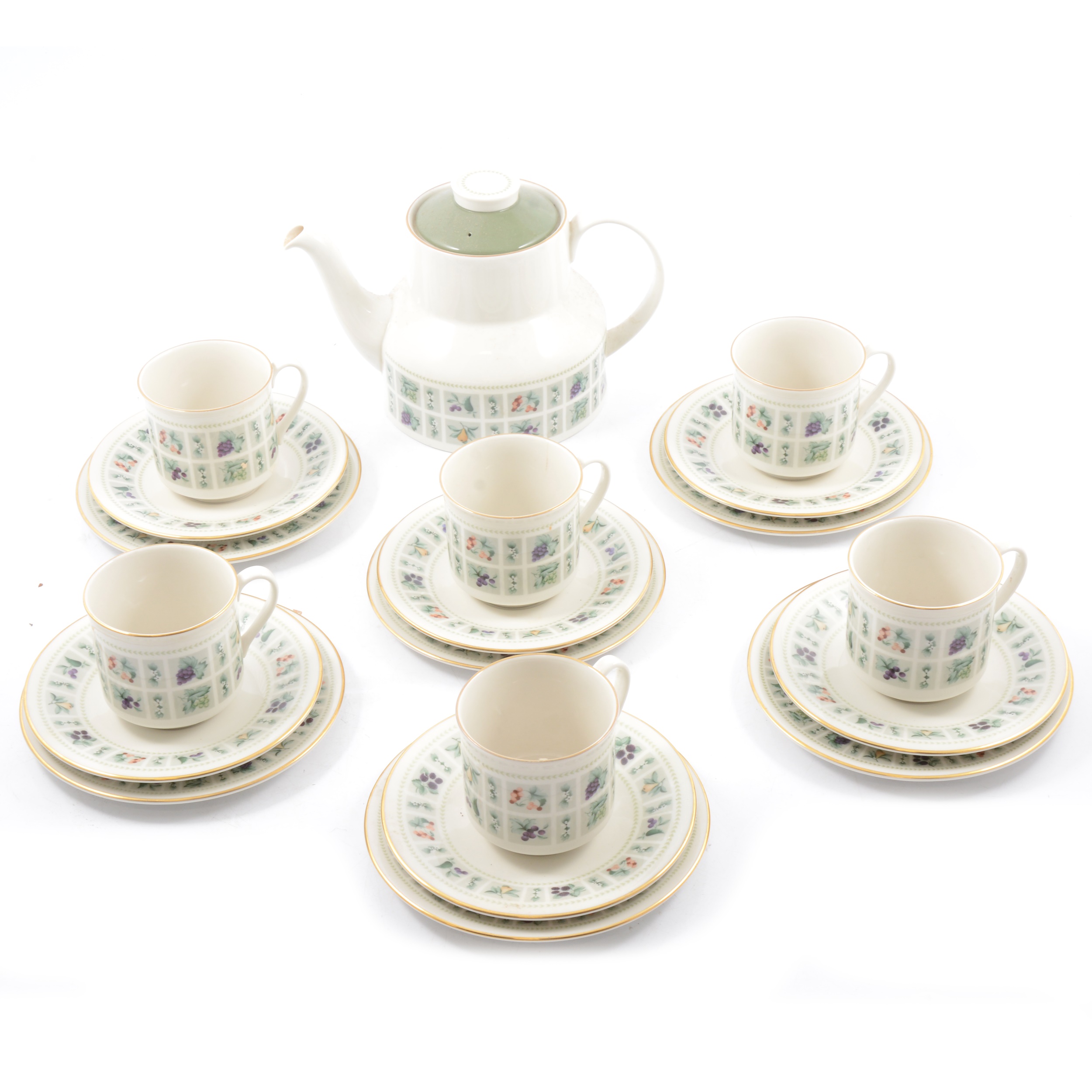 Royal Doulton 'Tapestry' pattern bone china coffee service.