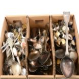 Silver-plated table spoons, forks and teaspoons