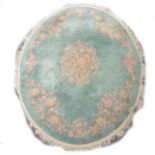 Chinese sculptured wool oval rug