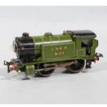 Hornby O Gauge electric model railway tank locomotive, E120 Special, 0-4-0, LNER green, 8123, 20v.