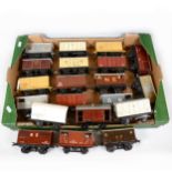 Twenty Hornby O gauge model railway good vans