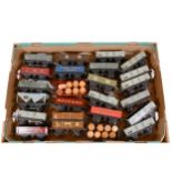 Twenty-Four Hornby O gauge model railway open freight wagons