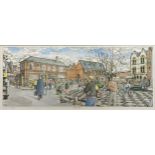 After Frank J Scott, five signed limited edition prints of Market Harborough.