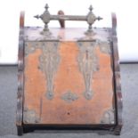 Victorian walnut coal scuttle,