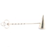 Modern silver candle snuffer, George Edward Grant, London 1978.