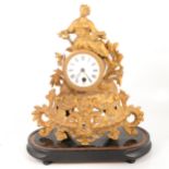 Late 19th Century French gilt spelter mantel clock,