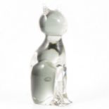 Murano glass model of a seated cat,