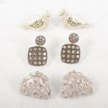 Gemporia - Diamond and silver earrings.