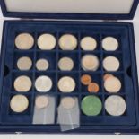 One presentation case of antique Chinese and other coins.