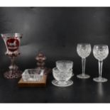 Table glass and other glassware, two boxes including Waterford