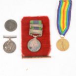 WWI bronze death penny and other medals,