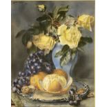 Edwin Marsh, Still life of flowers and fruit,