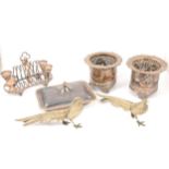 A small collection of silver plated wares,