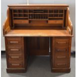 Oak roll-top desk,