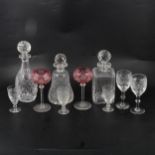 Part suite of Webb Corbett table glass and other drinking glasses.