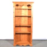 Modern pine open bookcase.