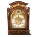 Walnut mantel clock, damaged,
