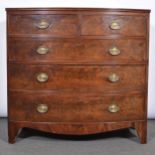 Georgian mahogany bowfront chest of drawers.