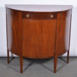 Edwardian mahogany demi lune sideboard