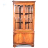 Large reproduction concave freestanding corner display cabinet