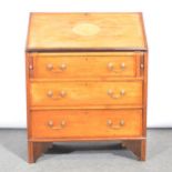 Edwardian inlaid mahogany bureau.