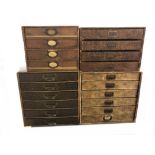 Four vintage file boxes, with drawers.