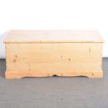 Large stripped pine blanket box.