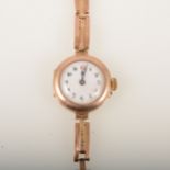 A lady's vintage 9 carat gold wristwatch.