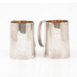 Two silver presentation mugs